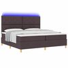 vidaXL Cama Box Spring LED con colch&oacute;n Marr&oacute;n Oscuro 200 x 200 cm tela