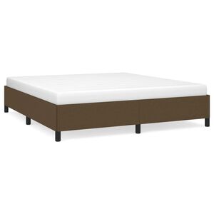 vidaXL Cama sin colch&oacute;n de tela marr&oacute;n oscuro 160x200 cm