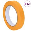 vidaXL Cintas de Enmascarar para Pintores 12 pcs Amarillo 19mm x 50m