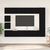 vidaXL Conjunto de mueble de TV Montaje en la pared 10 pcs Roble Negro