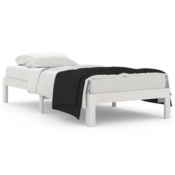 vidaXL Estructura de cama individual sin colch&oacute;n blanco 90x190 cm