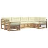 vidaXL Conjunto de sof&aacute;s de exterior con coj&iacute;n 6 pcs Blanco y Crema