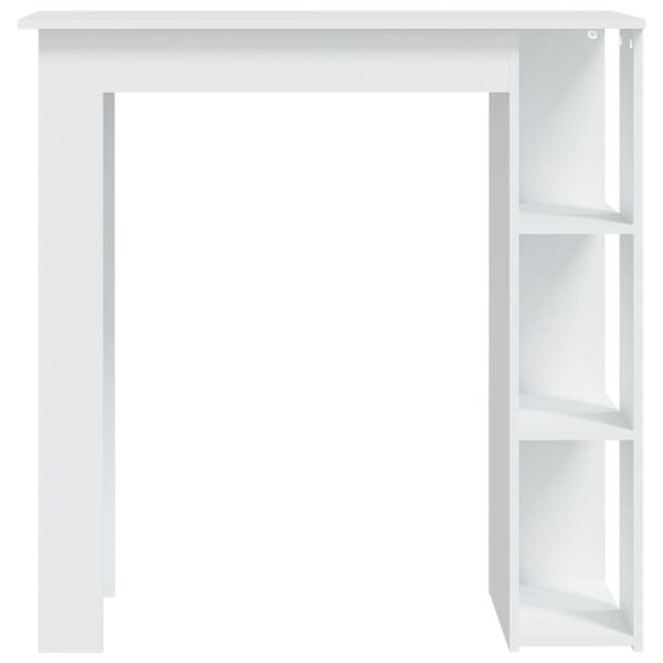 vidaXL Mesa bar con estante madera contrachapada blanco 102x50x103,5cm