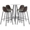 vidaXL Juego de mesa alta y taburetes 5 piezas tela gris oscuro