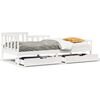 vidaXL Sof&aacute; cama con cajones madera maciza de pino blanco 90x200 cm