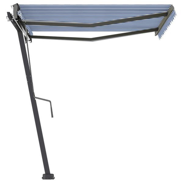 vidaXL Toldo de pie autom&aacute;tico azul y blanco 350x250 cm
