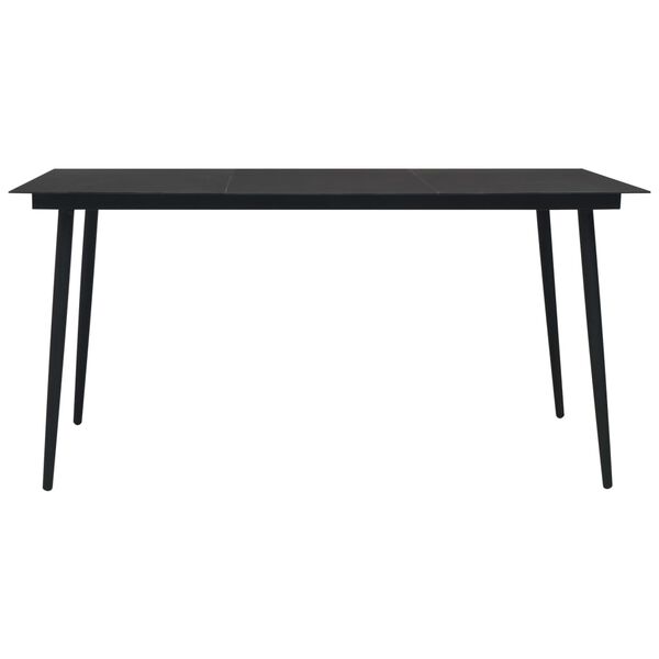 vidaXL Juego de comedor para jardín 9 piezas ratán PVC negro
