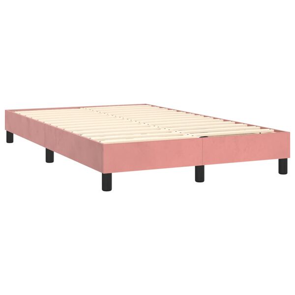 vidaXL Cama box spring con colch&oacute;n terciopelo rosa 120x200 cm
