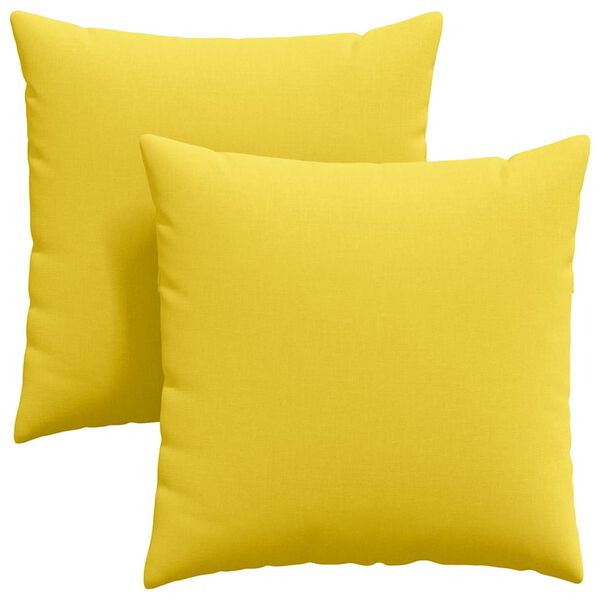 vidaXL Cojines de sof&aacute; 2 pcs Amarillo Claro 80 x 80 cm tela