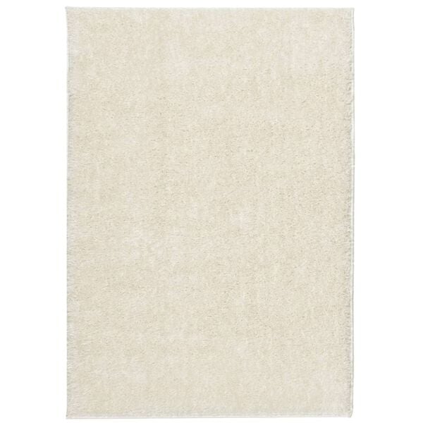 vidaXL Alfombra pelo largo aspecto brillante ISTAN crema 140x200 cm