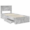 vidaXL Estructura de cama con cabecera Gris Concreto 100 x 200 cm