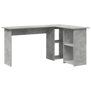 vidaXL Escritorio Gris Concreto 142 x 102 x 73 cm Madera de ingenier&iacute;a