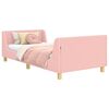 vidaXL Cama para ni&ntilde;os con cabecero Rosa 80 x 200 cm Tela de Oveja