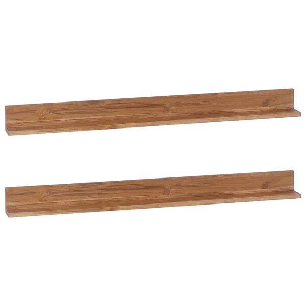 vidaXL Estantes de pared 2 unidades 120x10x10 cm madera maciza de teca
