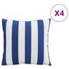 vidaXL Cojines 4 uds tela a rayas azul y blanco 50x50 cm