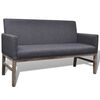 vidaXL Banco con coj&iacute;n acolchado madera de caucho tela gris oscuro