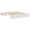 vidaXL Cama con estanter&iacute;a sin colch&oacute;n madera maciza blanca 200x200 cm