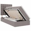 vidaXL Cama con almacenamiento y LED Taup&eacute; 90 x 200 cm Poli&eacute;ster