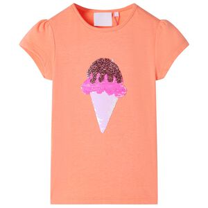 Camiseta infantil naranja ne&oacute;n 92