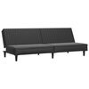 vidaXL Sof&aacute; cama de 2 plazas cuero sint&eacute;tico negro