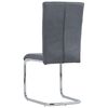 vidaXL Sillas de comedor voladizas 2 uds piel de ante artificial gris