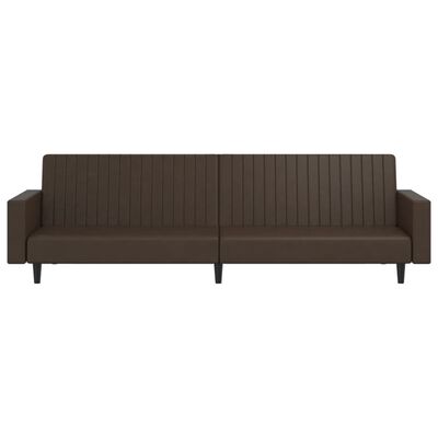 vidaXL Sofá cama de 2 plazas cuero sintético marrón
