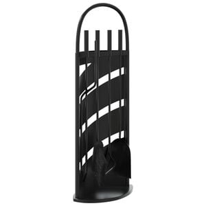 vidaXL Juego de herramientas para chimenea de 5 piezas, 23 x 15 x 66 cm, acero