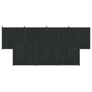vidaXL Panel de valla 7 pcs WPC y Aluminio Negro
