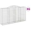 vidaXL Cestas de gaviones 6 uds forma de arco hierro 300x50x160/180 cm