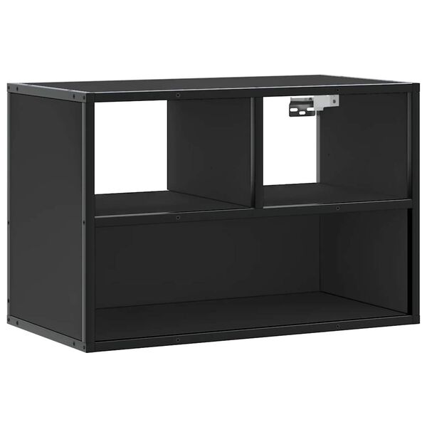 vidaXL Mueble de TV metal y madera de ingeniería negro 60x31x39,5 cm
