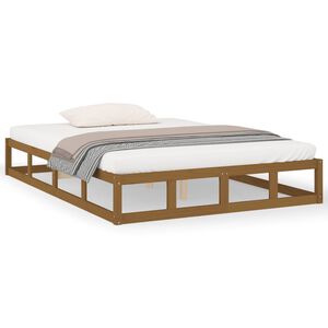 vidaXL Estructura de cama de madera maciza marr&oacute;n miel 150x200 cm