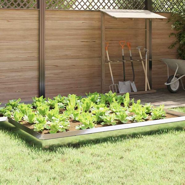 vidaXL Valla para caracoles 4 pcs Plateado 100 x 3,5 x 25 cm