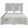 vidaXL Estructura de cama con cabecera Gris Concreto 120 x 190 cm