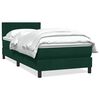 vidaXL Cama box spring con colch&oacute;n terciopelo verde oscuro 90x210 cm