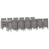 vidaXL Conjunto de Comedor de Jard&iacute;n 13 uds. Gris Claro Ratan Polt