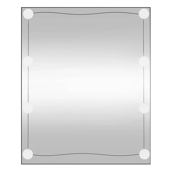 vidaXL Espejo de pared rectangular con luces LED vidrio 50x60 cm