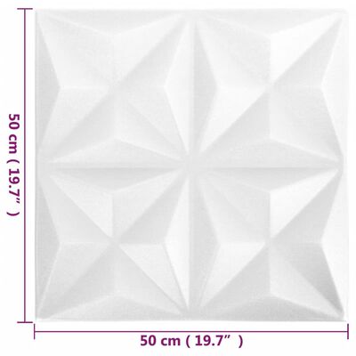 vidaXL Paneles de pared 3D 24 unidades blanco origami 6 m² 50x50 cm