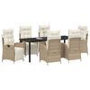 vidaXL Conjunto de Comedor de Jard&iacute;n 7 pcs Beige rat&aacute;n sint&eacute;tico