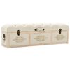 vidaXL Banco de almacenamiento de madera maciza de abeto crema 110 cm