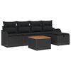 vidaXL Conjunto de sof&aacute;s de jard&iacute;n 6 uds. Negro Polirat&aacute;n