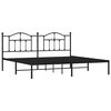 vidaXL Estructura cama sin colch&oacute;n con cabecero metal negro 200x200 cm