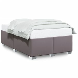 vidaXL Estructura de cama sin colch&oacute;n cuero sint&eacute;tico gris 120x190 cm