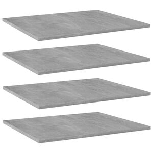 vidaXL Estante estanter&iacute;a 4uds contrachapada gris hormig&oacute;n 60x50x1,5cm
