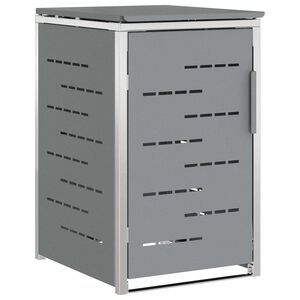 vidaXL Almacenamiento de contenedor con ruedas para 1 cubo 240L Gris