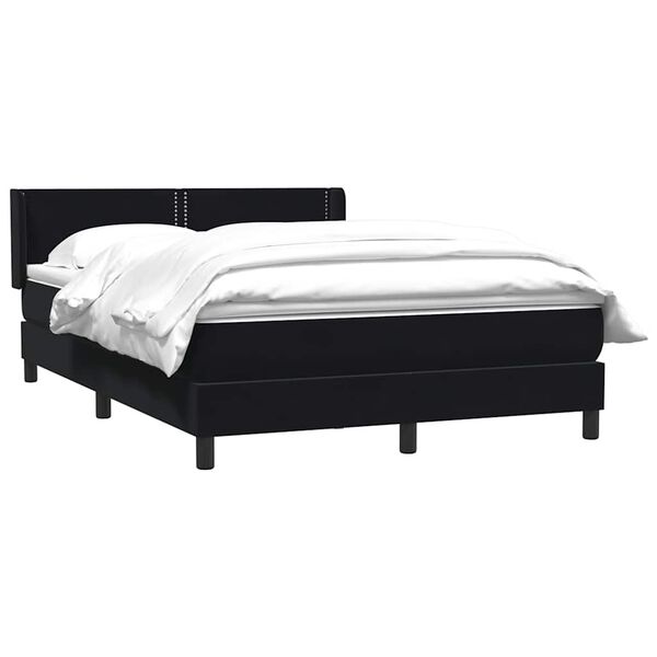 vidaXL Cama box spring con colch&oacute;n terciopelo negro 160x210 cm