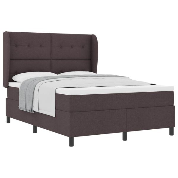 vidaXL Cama tipo Box Spring Marr&oacute;n oscuro 160 x 200 cm tela