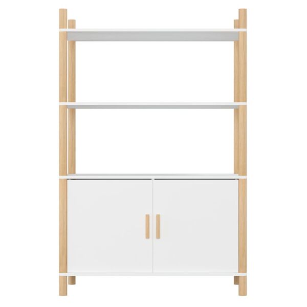 vidaXL Aparador alto madera contrachapada blanco 80x40x121 cm