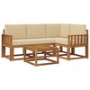 vidaXL Conjunto de sof&aacute;s de exterior con coj&iacute;n 5 pcs Natural y Beige