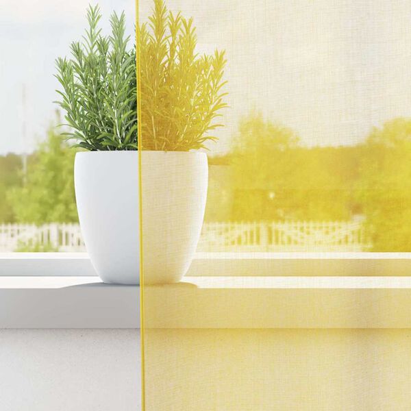 vidaXL Cortinas de gasa con trabillas 2 uds amarillo 140x260 cm