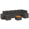 vidaXL Set de sof&aacute;s de jard&iacute;n 8 piezas y cojines rat&aacute;n sint&eacute;tico negro